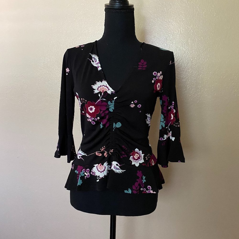 Candie's Black floral blouse